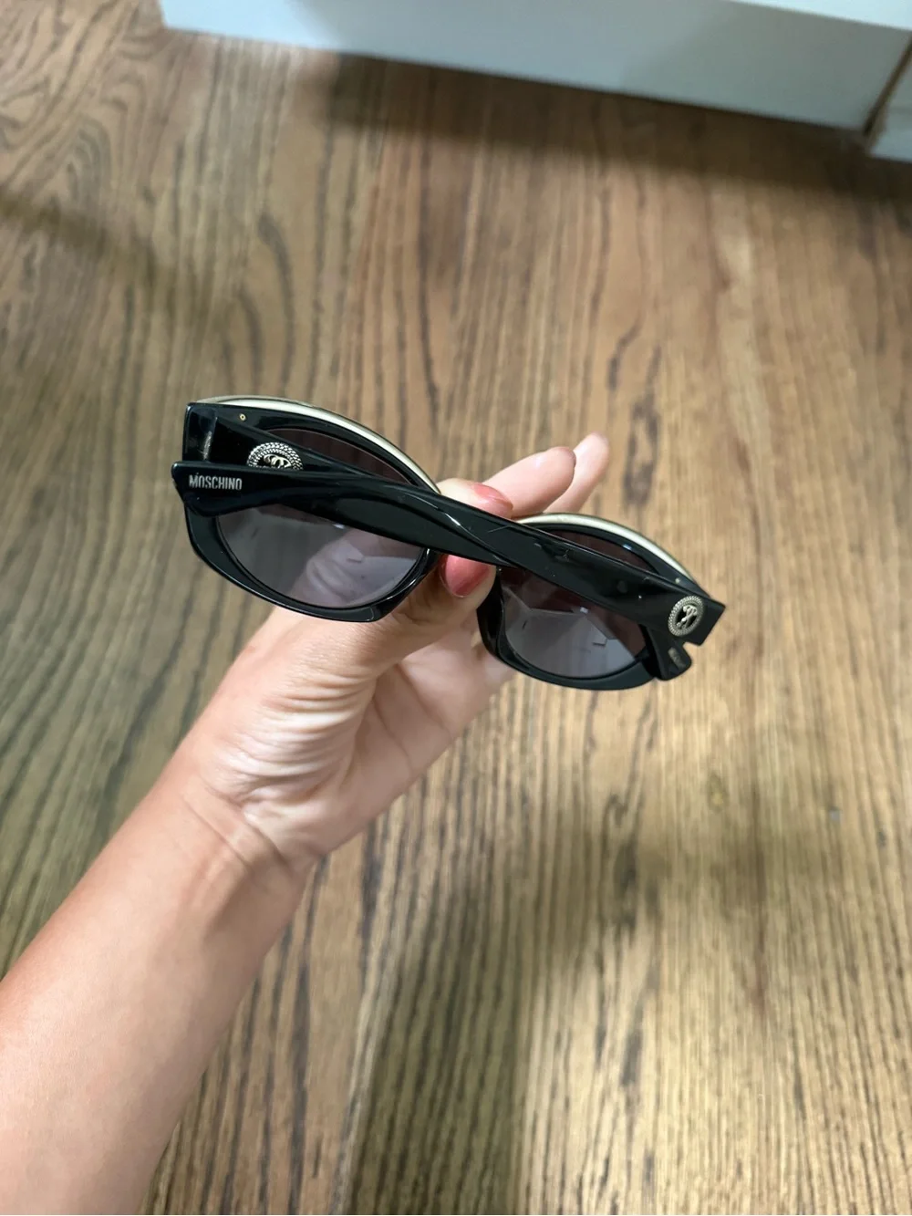 Moschino Black and Gold Cat Eye Sunglasses